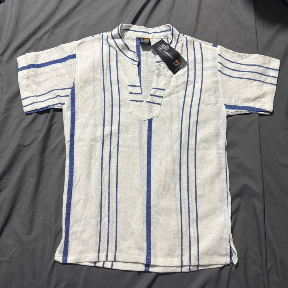 Classic Blue and White Pinstripe Blouse